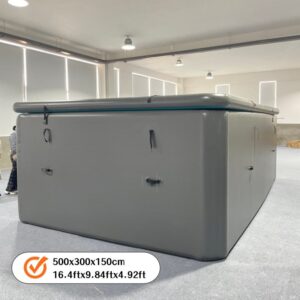 5Ft Deep 16.5Ft Long Inflatable Drop Stitch Double Wall Fabric Pool 5x3x1.5m Rectangle Above Ground Swimming Pool for Garden